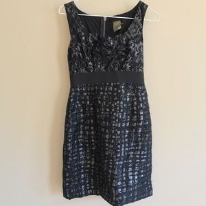 Black and metallic sleeveless dress